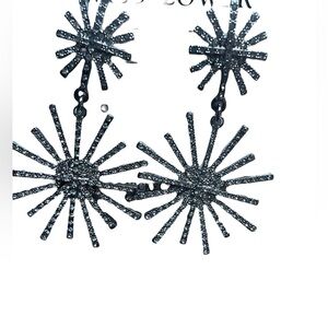 Starburst crystal earrings , pierced